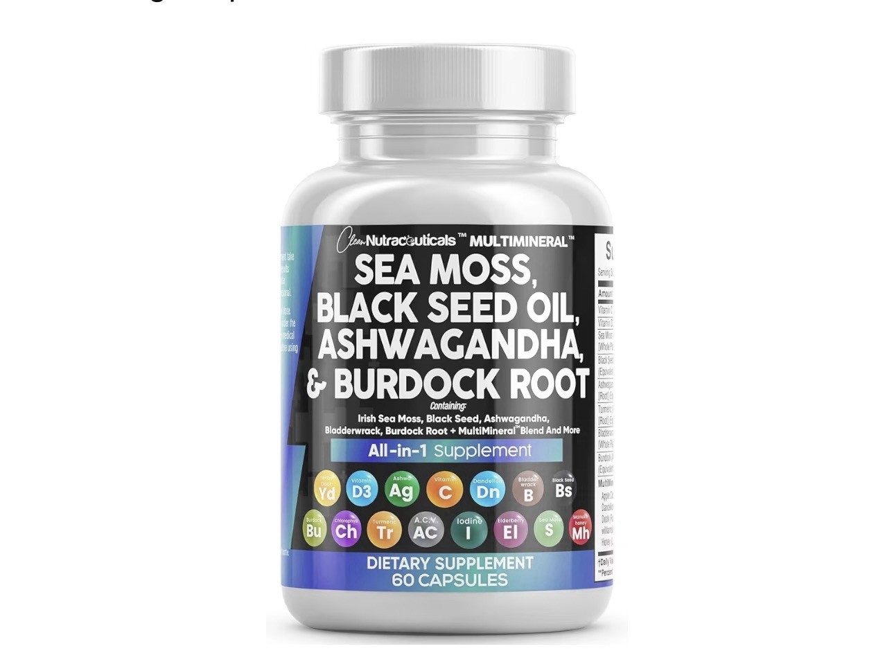 Clean Nutraceuticals All In One Dietary Supplement 60 Capsules