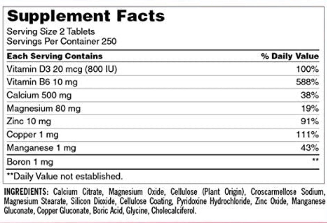 Kirkland Signature Expect More Calcium Citrate Magnesium and Zinc. 500 Tablets.