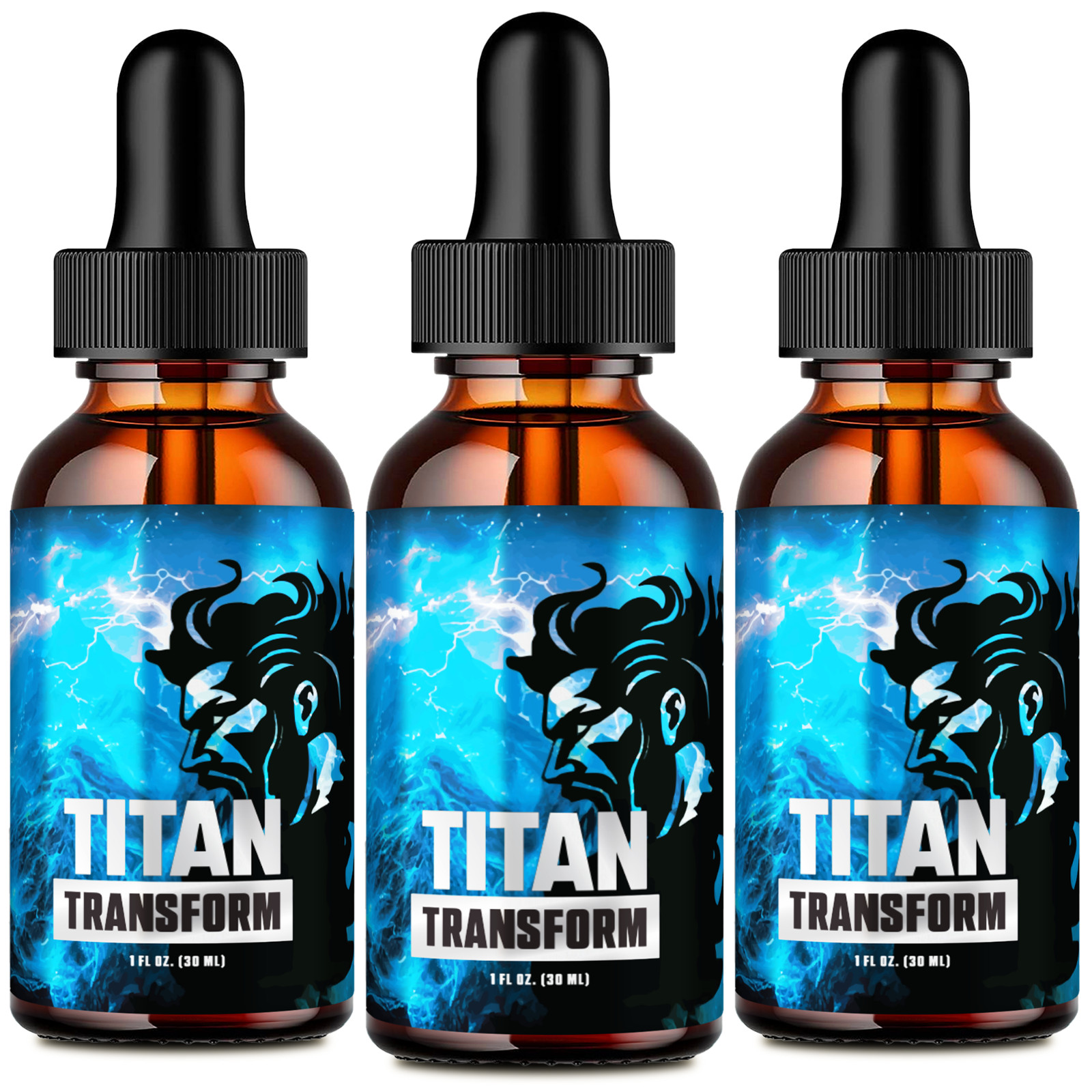 (3 Pack) Titan Transform Drops for Men, Prostate Health Supplements Liquid Drops