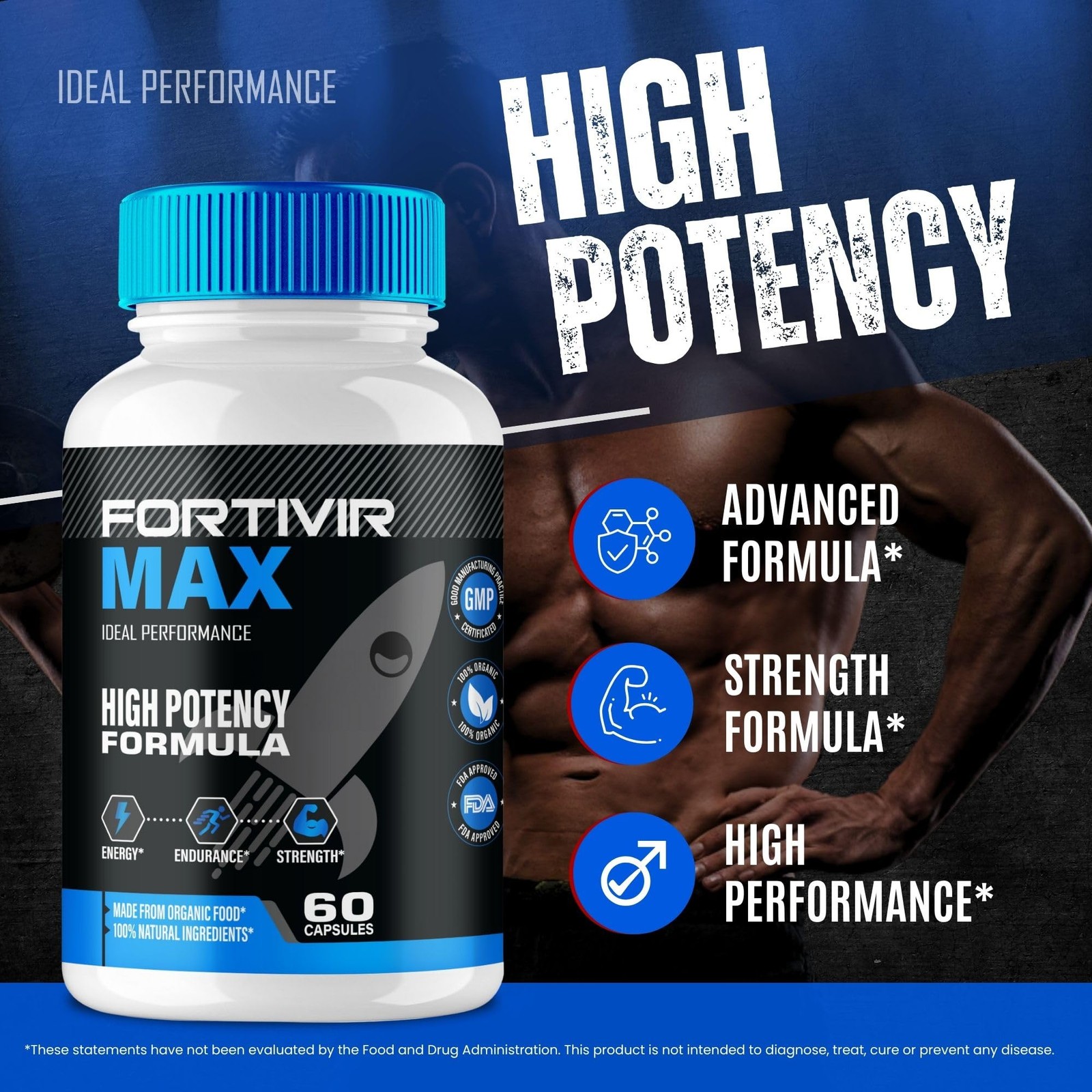 Fortivir Energy Stamina Men’s Health Supplement – 300 Capsules (5 Pack)