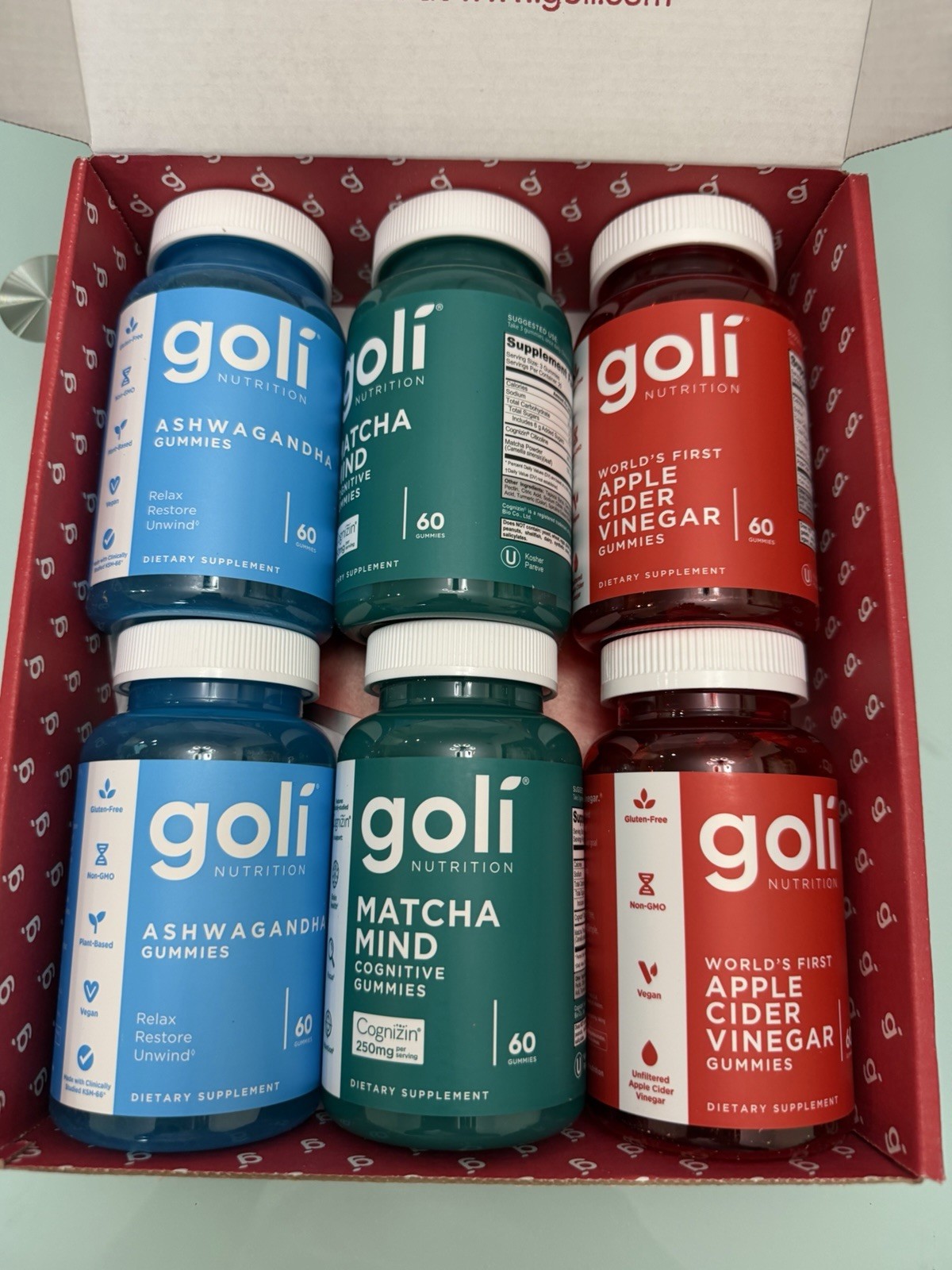 Goli Nutrition Ashwagandha + Apple Cider Vinegar Gummies, matcha, 60ct Vegan