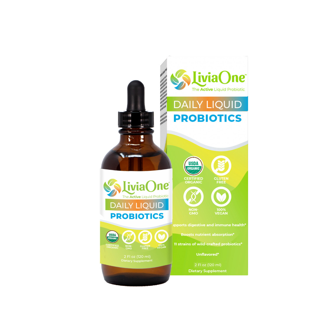 LiviaOne Daily Liquid Probiotics – USDA Certified – Plant Based – 2oz Bottle