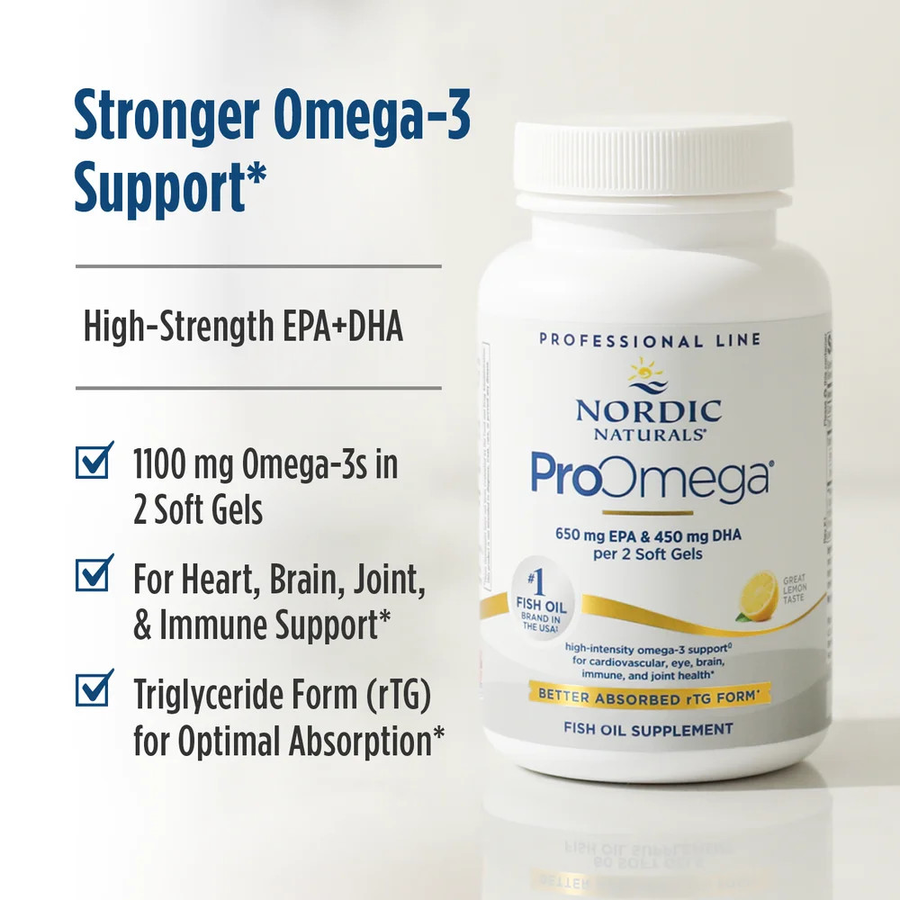 Nordic Naturals ProOmega Soft Gels – Concentrated Omega-3 Fish Oil, 210 Count