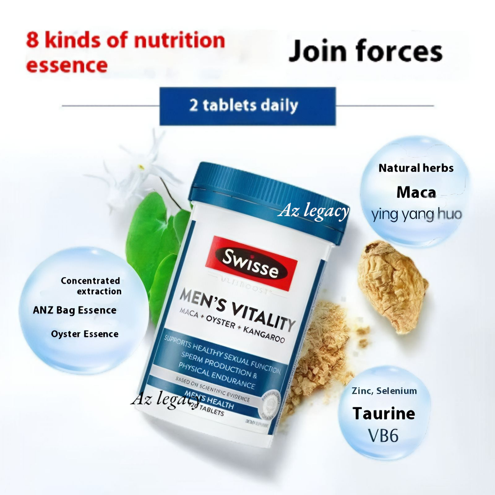 Swisse Ultiboost Men’s Vitality Maca + Oyster + Kangaroo 120Tablets BUY 3 FREE 1