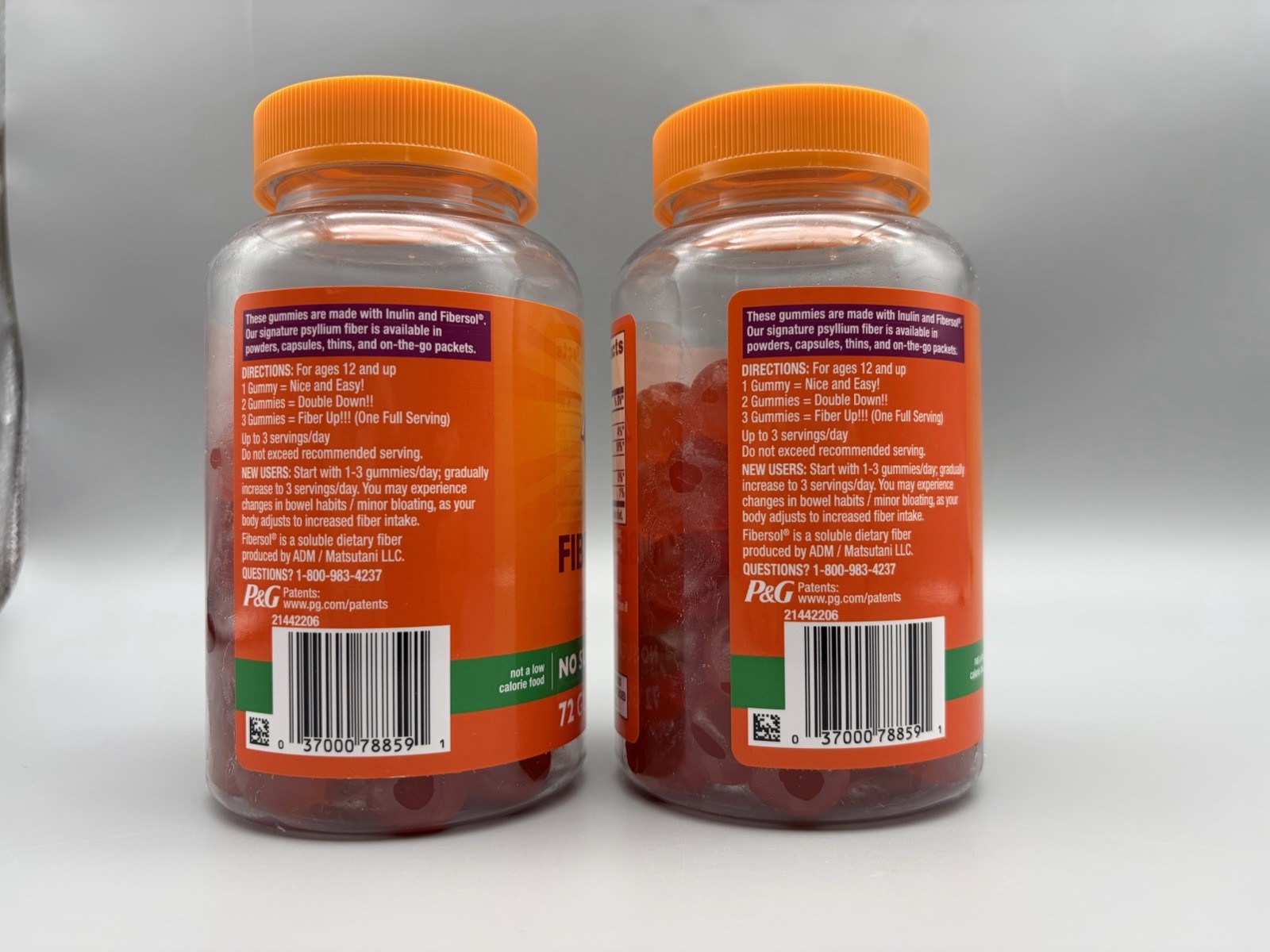 2 Pks Metamucil Fiber Sugar Free Orange Gummies Supplement 72 Ct Exp 08/2028 A