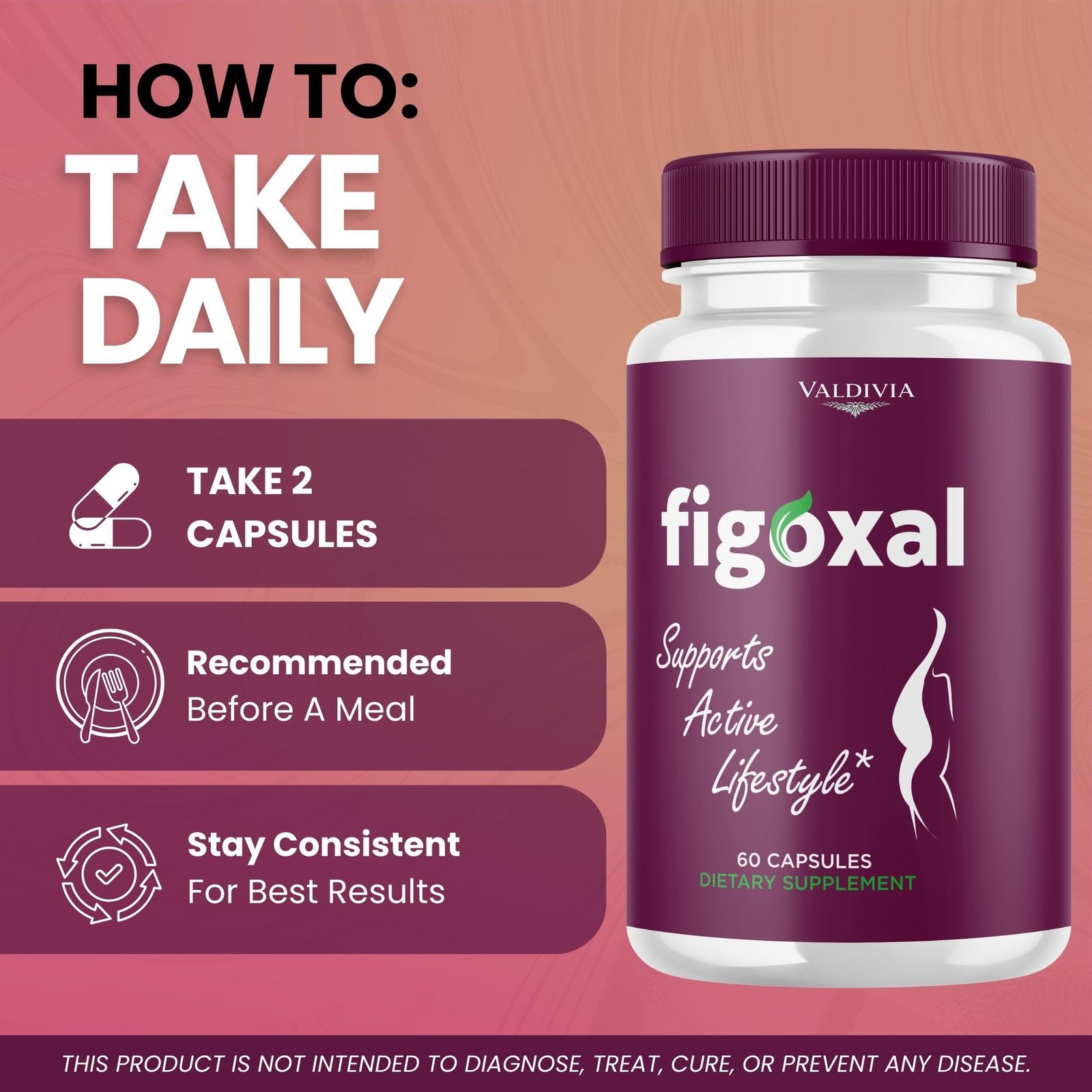 Figoxal Digestive Health Balance Supplement Capsules Gut Support 1 Pack 60Ct