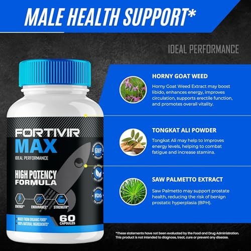 Fortivir Energy Stamina Men’s Health Supplement – 300 Capsules (5 Pack)