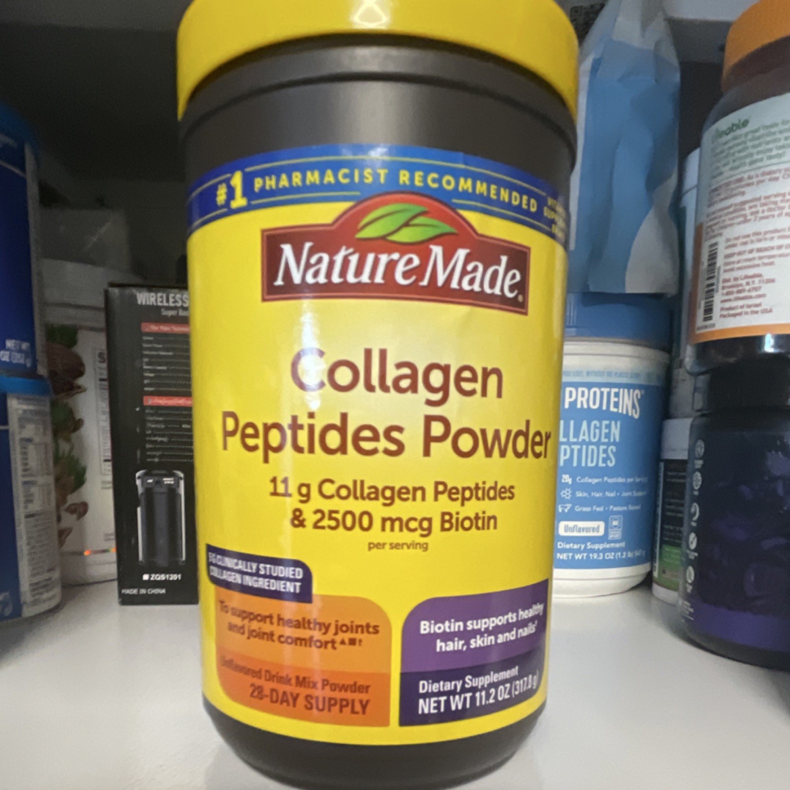 Nature Made Collagen Peptides Powder 11g Peptides & 2500mcg Biotin 11.2oz