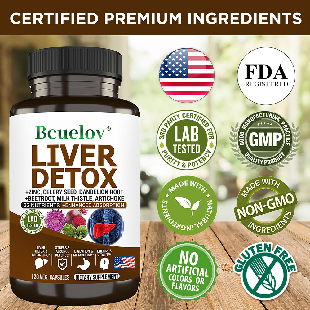 Liver Detox Cleanse & Repair Formula with Milk Thistle, Dandelion, Artichoke