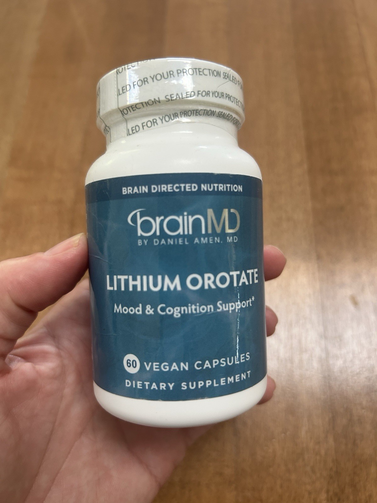 Brain MD Lithium Orotate 60 Vegan Capsules Mood Cognition Support Exp 10/28 5mg