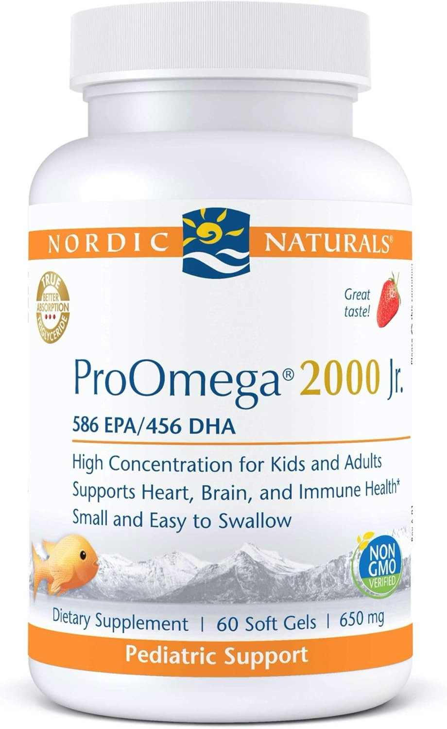NEW Nordic Naturals ProOmega 2000 Junior -Omega 3 Formula for Teenagers, 60 Soft