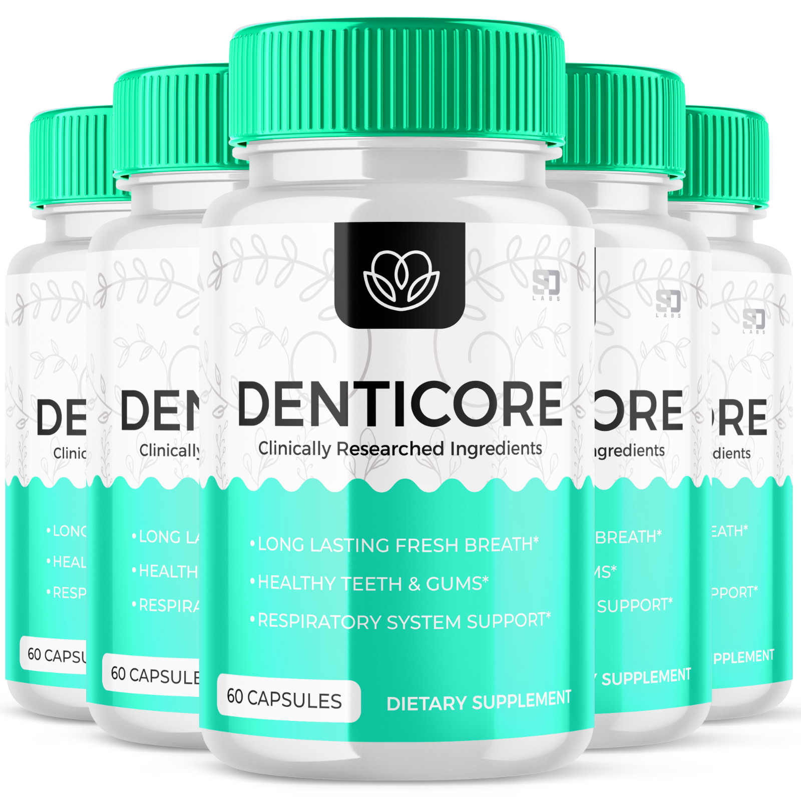 (5 Pack) Denticore Oral Probiotic, Denti Core Gum & Teeth Health (300 Capsules)