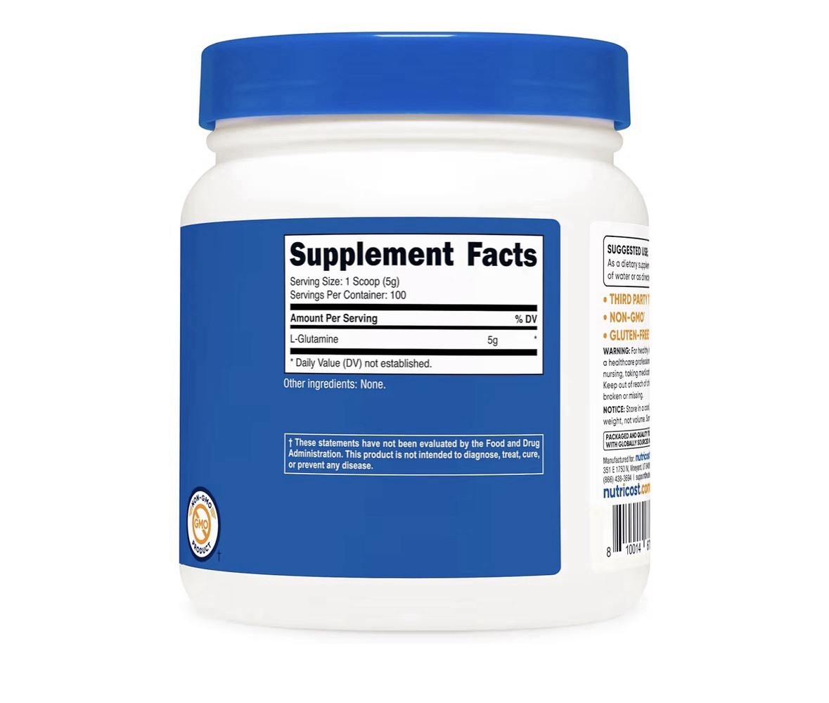 NEW Nutricost L-Glutamine Powder (500 Grams) Unflavored – Gluten-free & Non-GMO