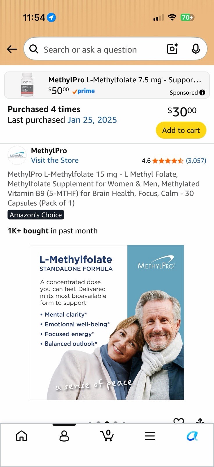 MethylPro L-Methylfolate 15 mg 30 Capsules Gluten Free Dairy Free MPN 801066A