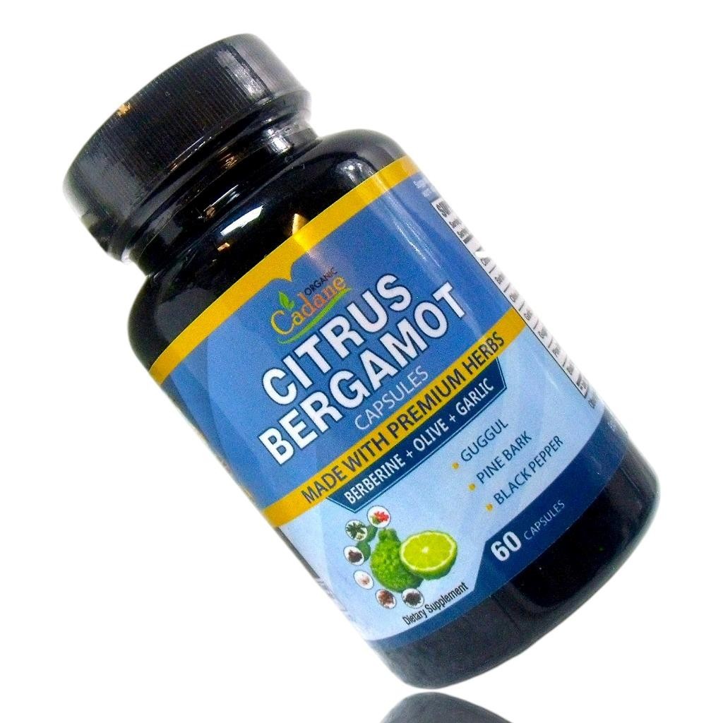 (4-Pack) Citrus Bergamot 60-Capsules Cholesterol Supplement Premium Herbs, 03/28