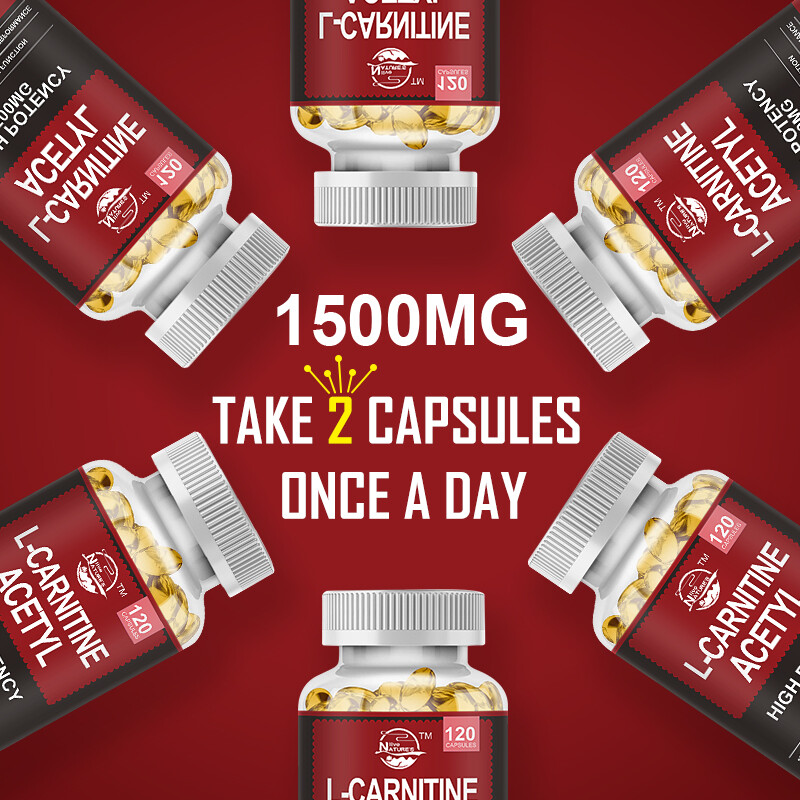 Acetyl L-Carnitine Capsules 1500mg High Potency Brain Energy Support 120 Pills
