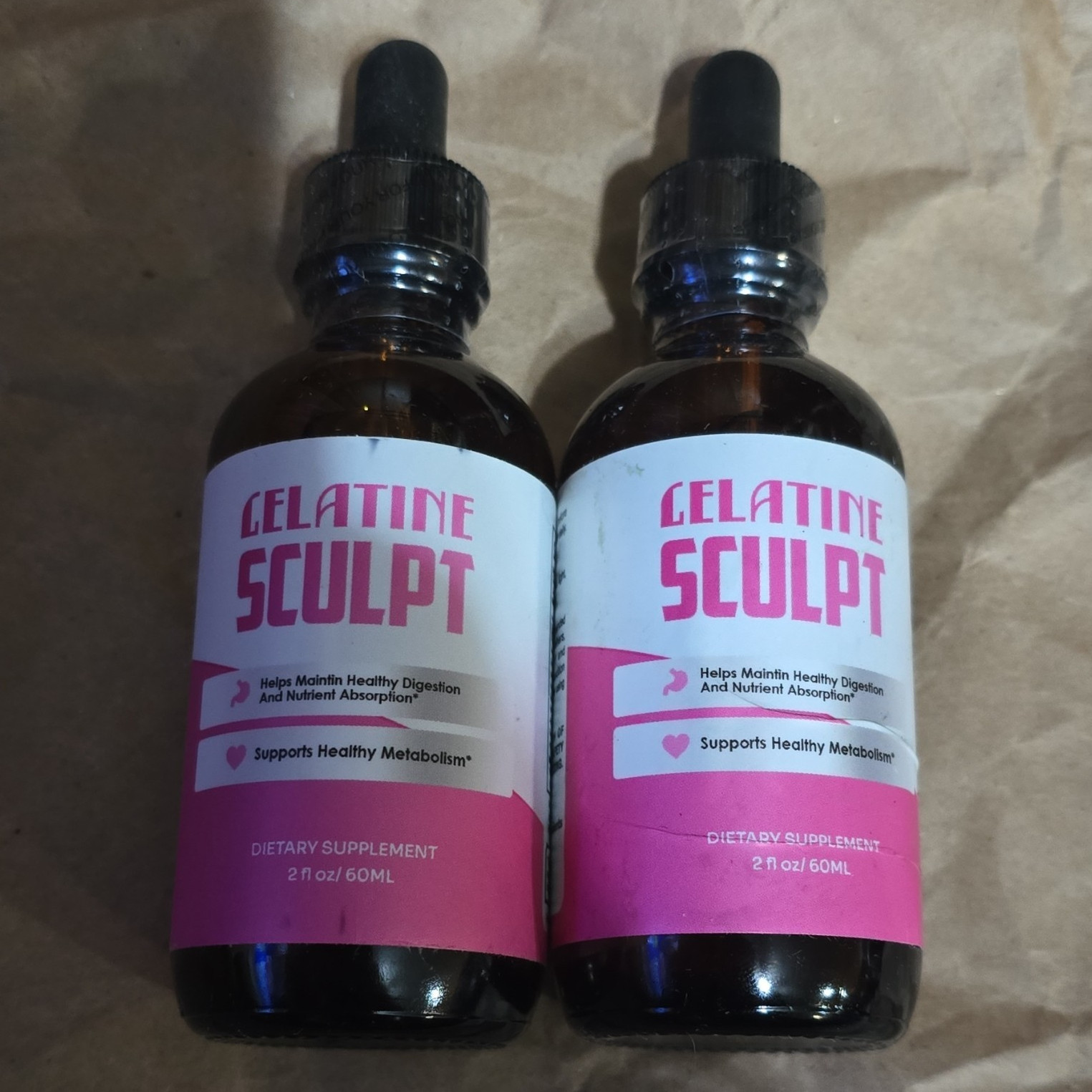 Gelatine Sculpt Liquid Drops Lemon 2 fl oz Lot of 2 Exp 03/2028 Made in USA