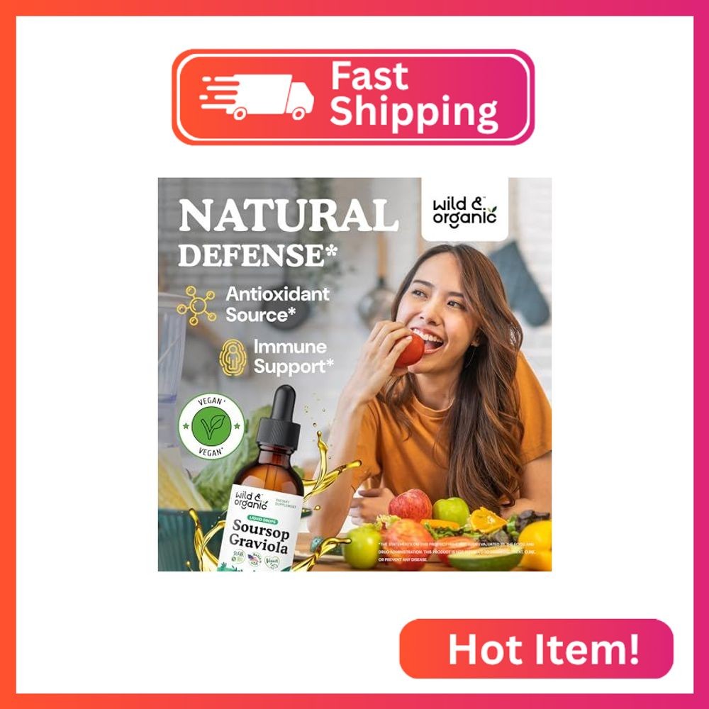 Wild & Organic Soursop Graviola Liquid Drops – Antioxidant & Digestive Support –