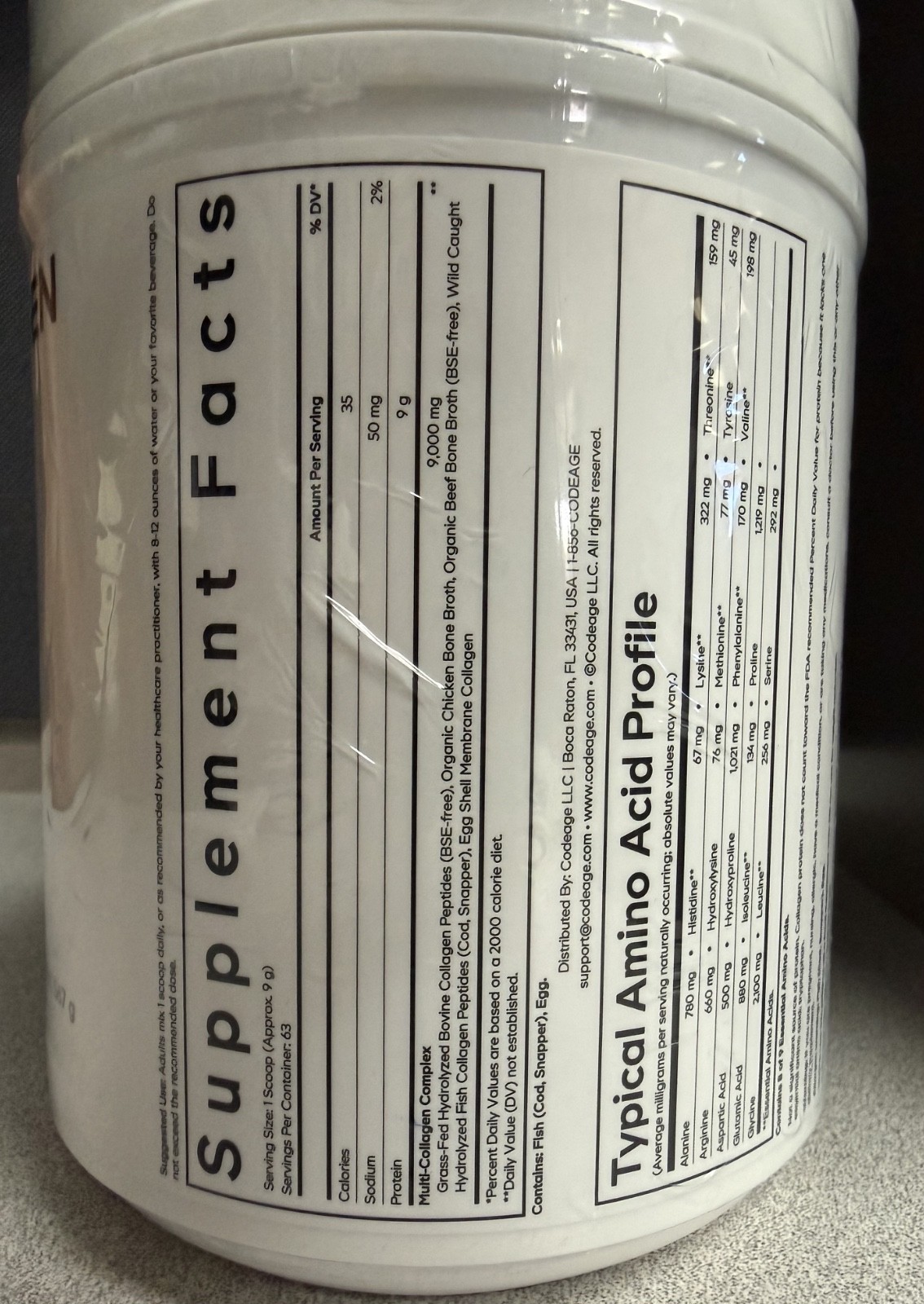 Codeage Multi Collagen Peptides – Unflavored Powder 20oz – Exp. 03/2028