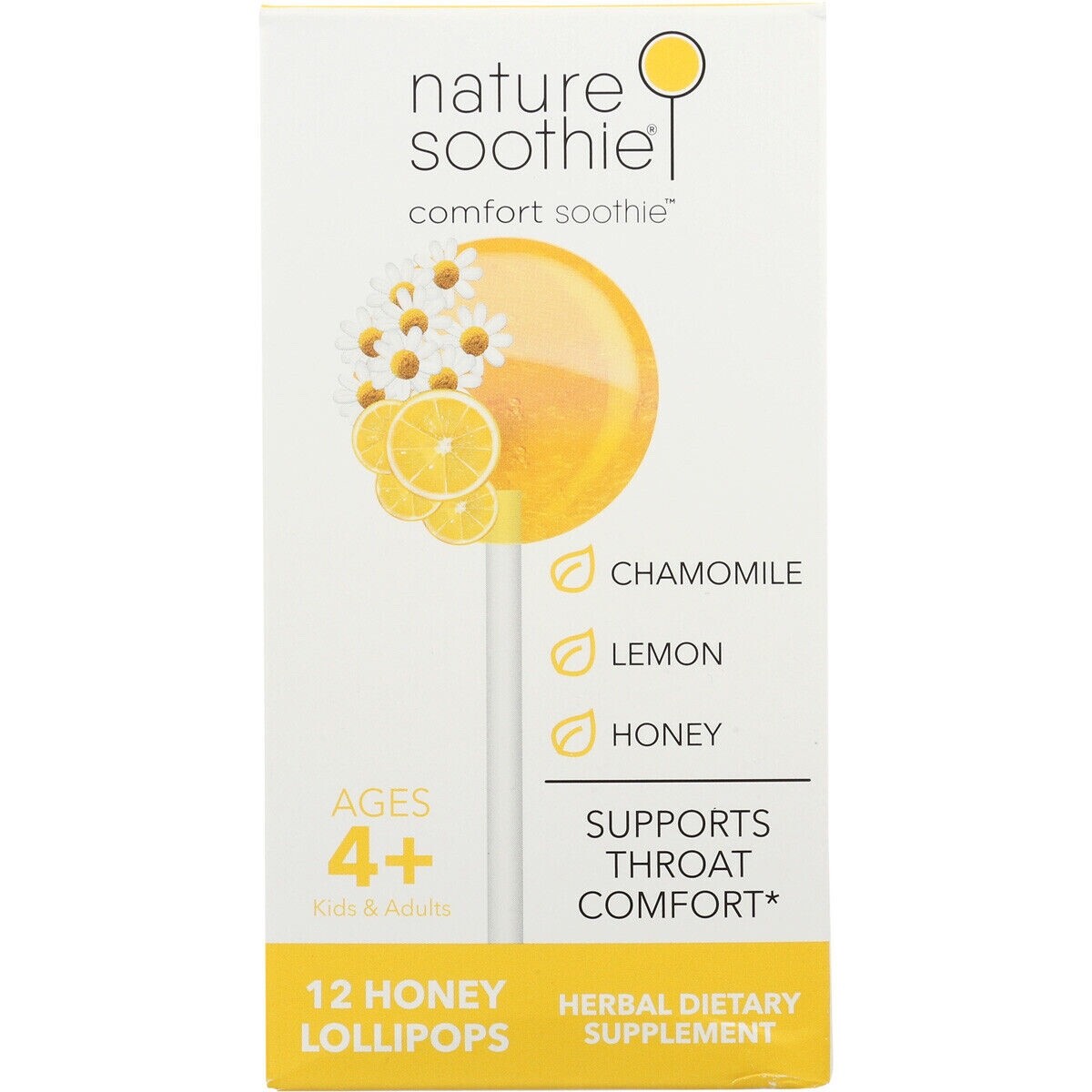 3 box Nature Soothie Comfort Soothie Honey Lollipops Lemon & Chamomile
