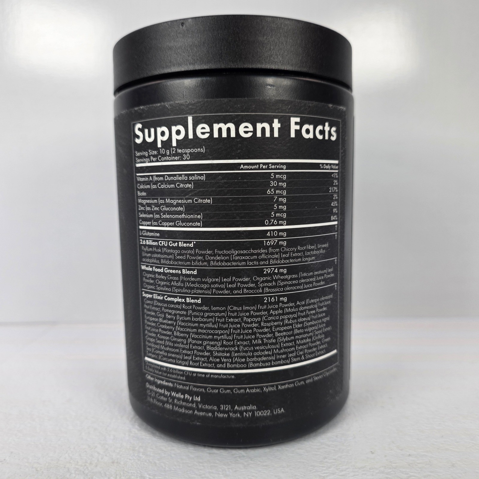WelleCo The Super Elixir Daily Greens Powder Mixed Berry 10.5oz 300g Exp 04/2027