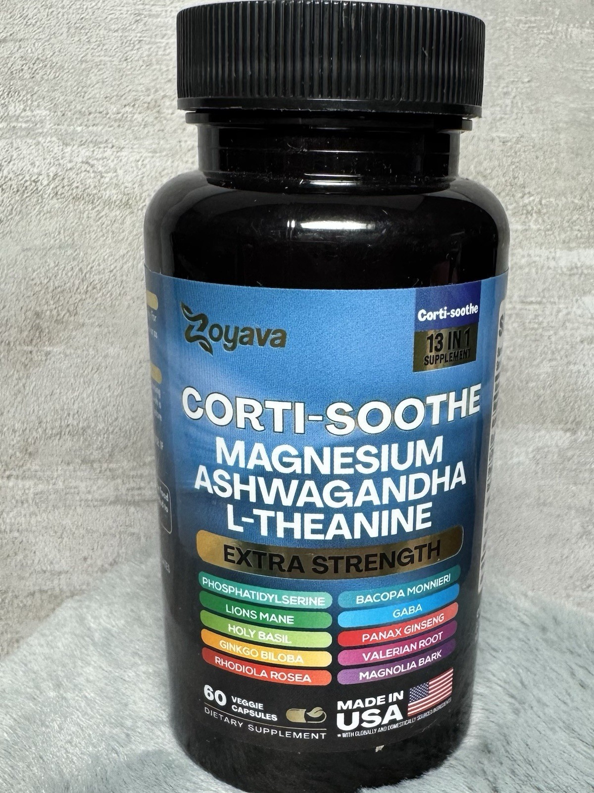 Zoyava Corti-Soothe Extra Strength Magnesium Ashwagandha 60 Capsules Exp 01/2028