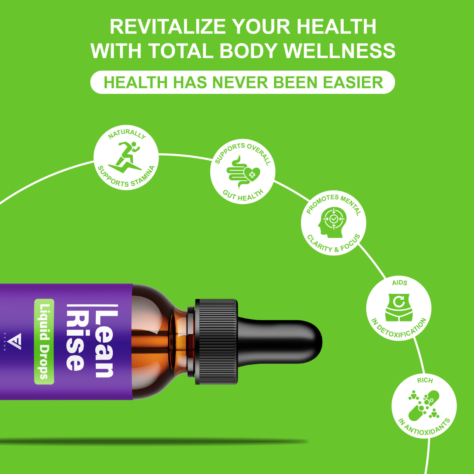 (5 Pack) Lean Rise Weight Support Drops, LeanRise Advanced Liquid Health (10oz)