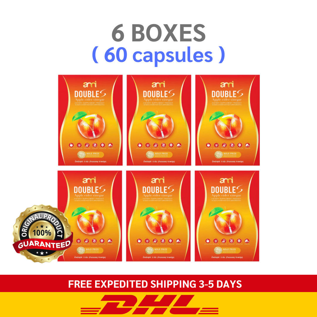 6x Ami Double S Apple Cider Dietary Supplement Weight Management 10 Caps