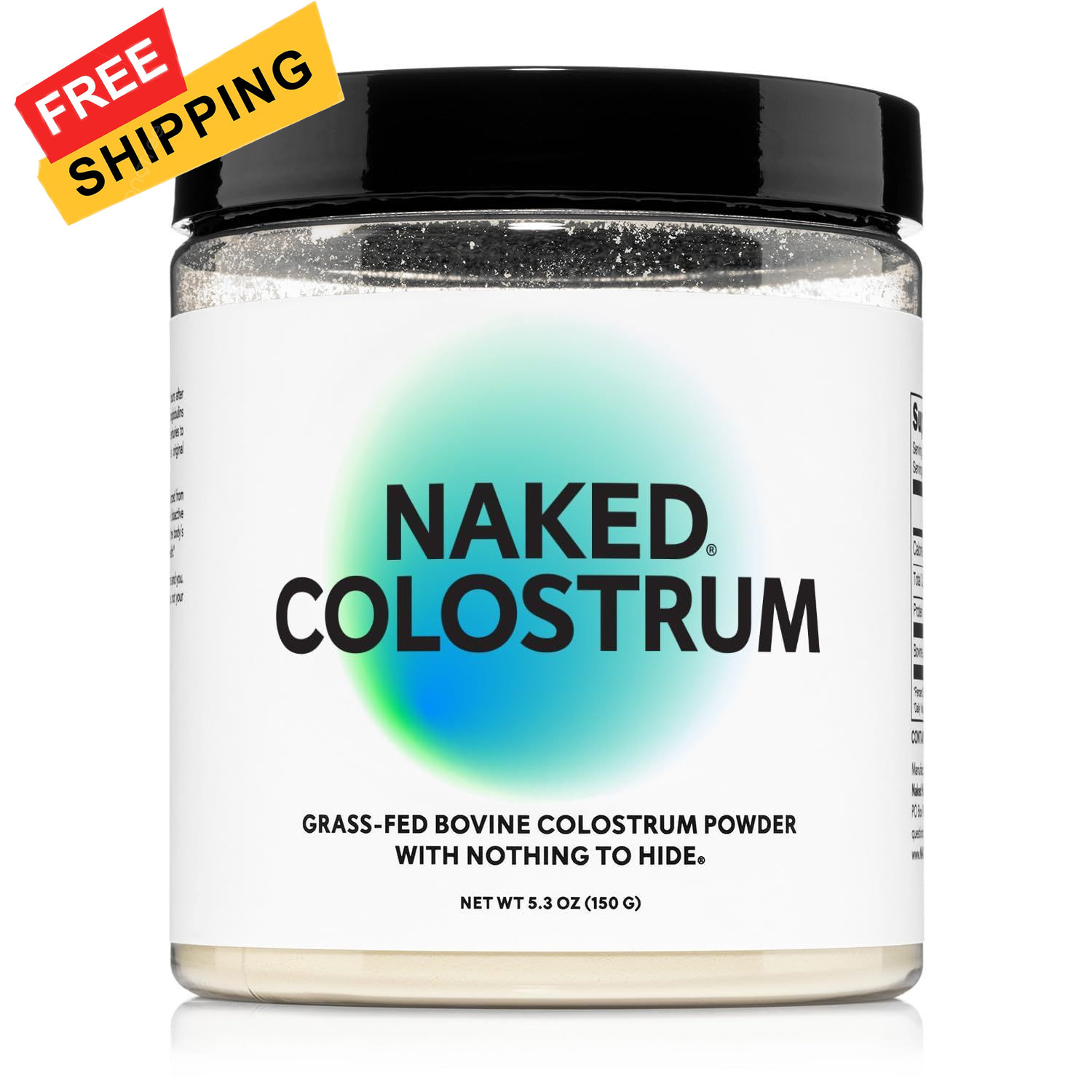 NAKED Colostrum Powder – 100% Grass-Fed Bovine 5.3 Ounce (Pack of 1), White