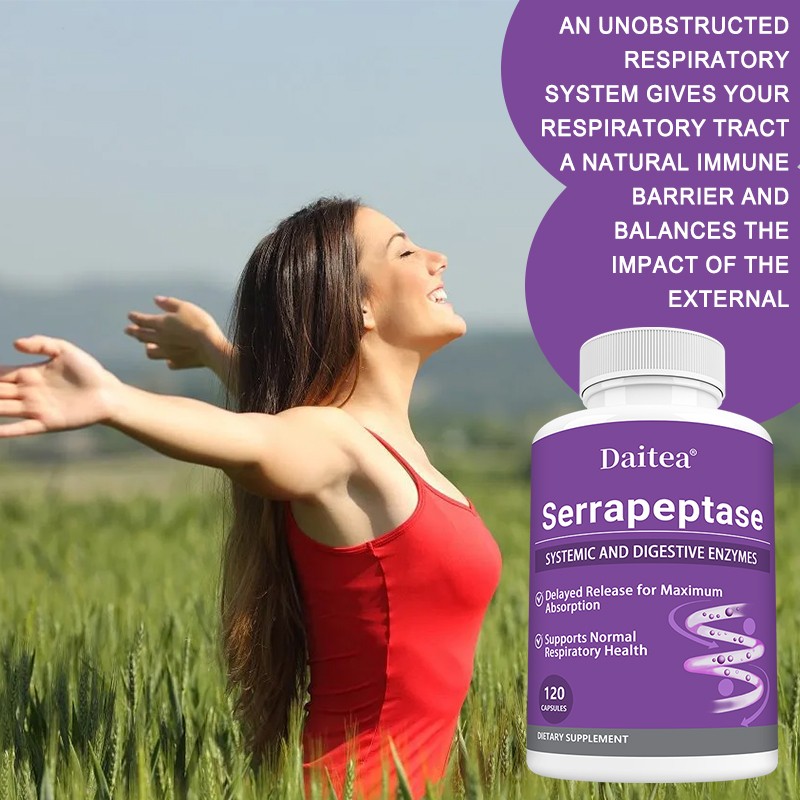 Serrapeptase 120 Capsules Biofilm Defense Proteolytic Digestive Enzymes Gut
