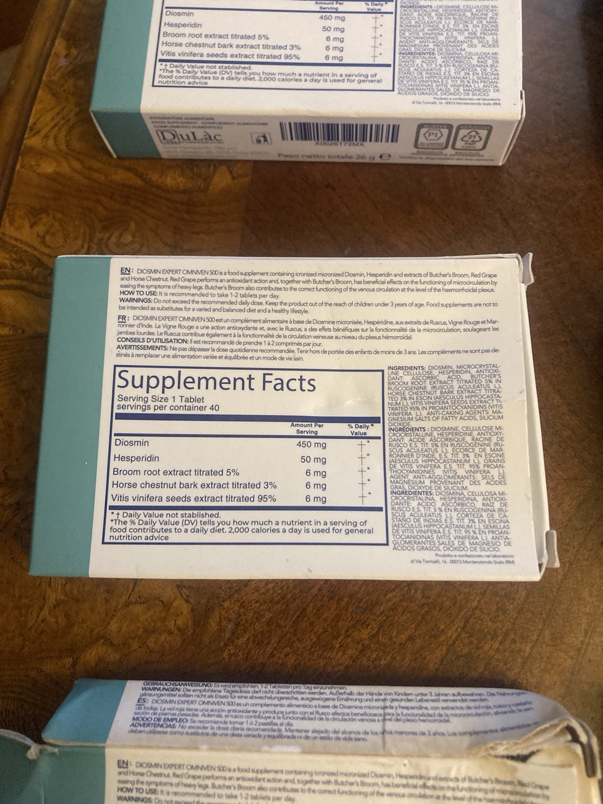 DuLac Pharma – Diosmin Expert Omniven 500 Tablets Blood & Circulatory Lot Of 6