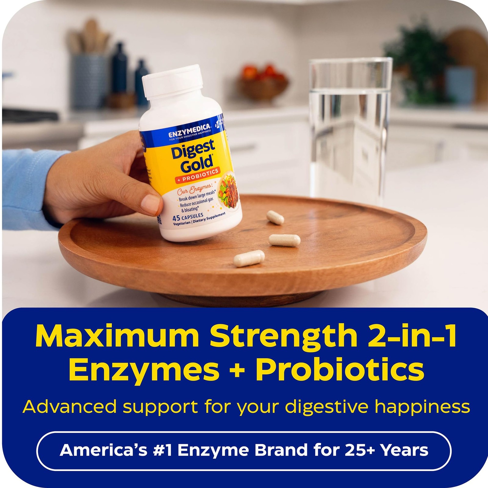 Enzymedica Digest Gold + Probiotics – 45 Count (Pack of 1), No Color
