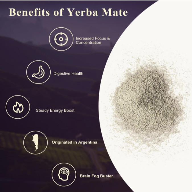 Yerba Mate Peach Mango Energy Tea Powder