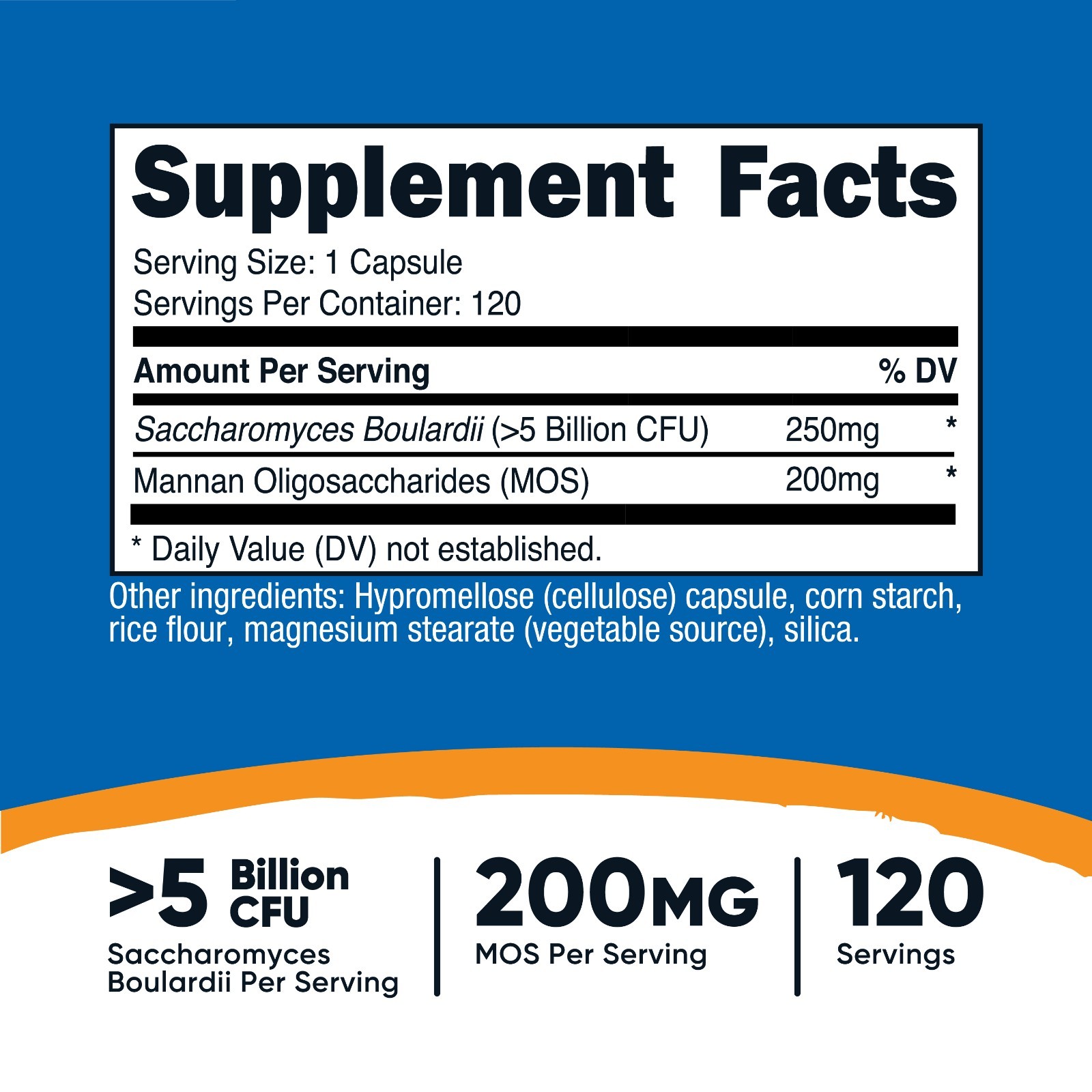 Nutricost Saccharomyces Boulardii + MOS Capsules ( 5 Billion CFU) 120 Capsules