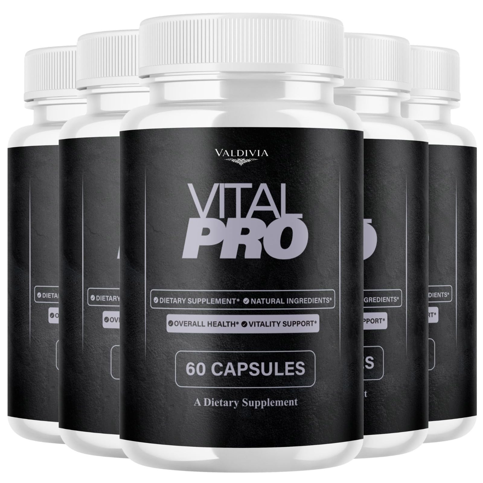 VitalPro Men Daily Wellness Supplement Capsules Energy Strength 5 Pack 300Ct