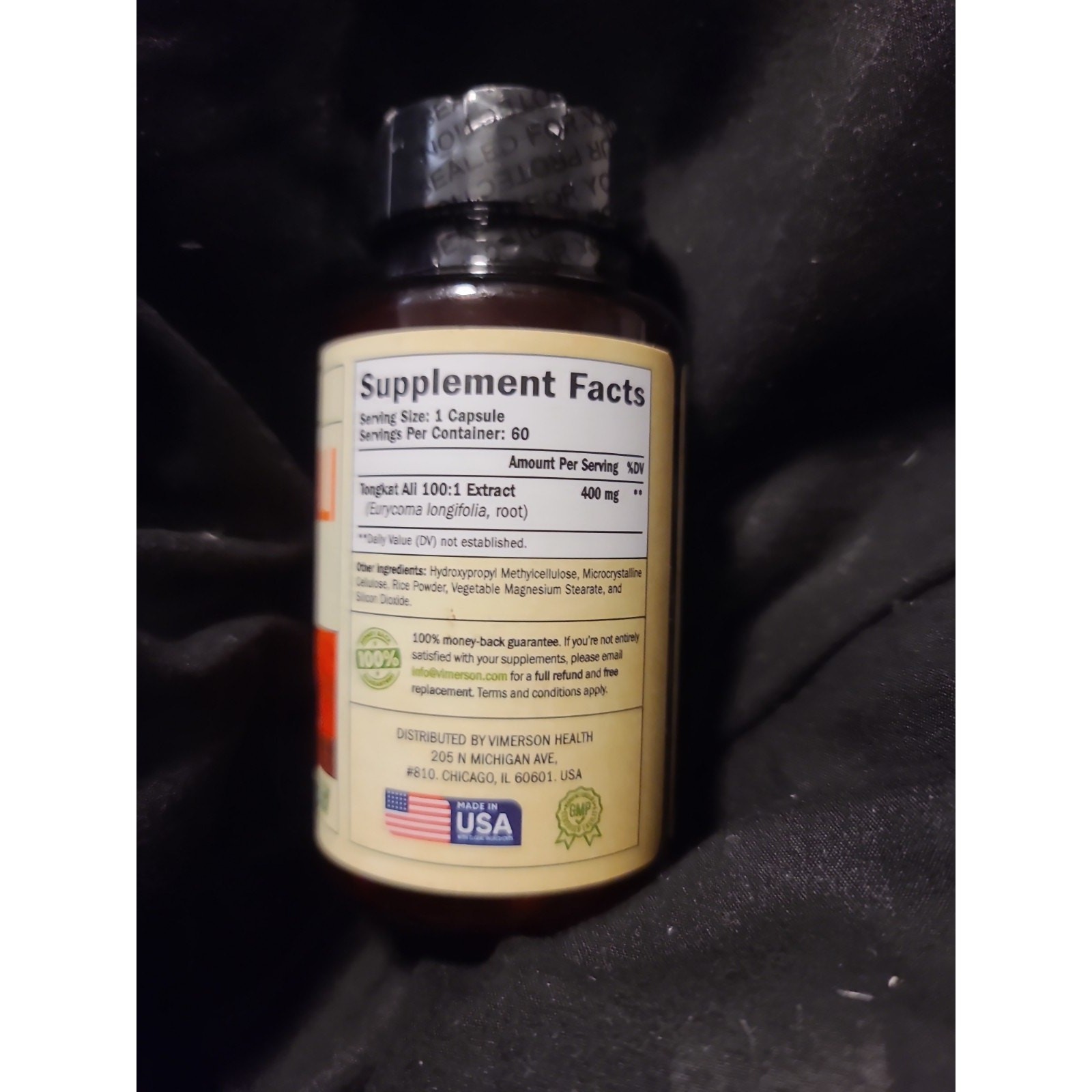 Tongkat Al For Men 400mg – 60 Vegan Capsules Exp: 3/27