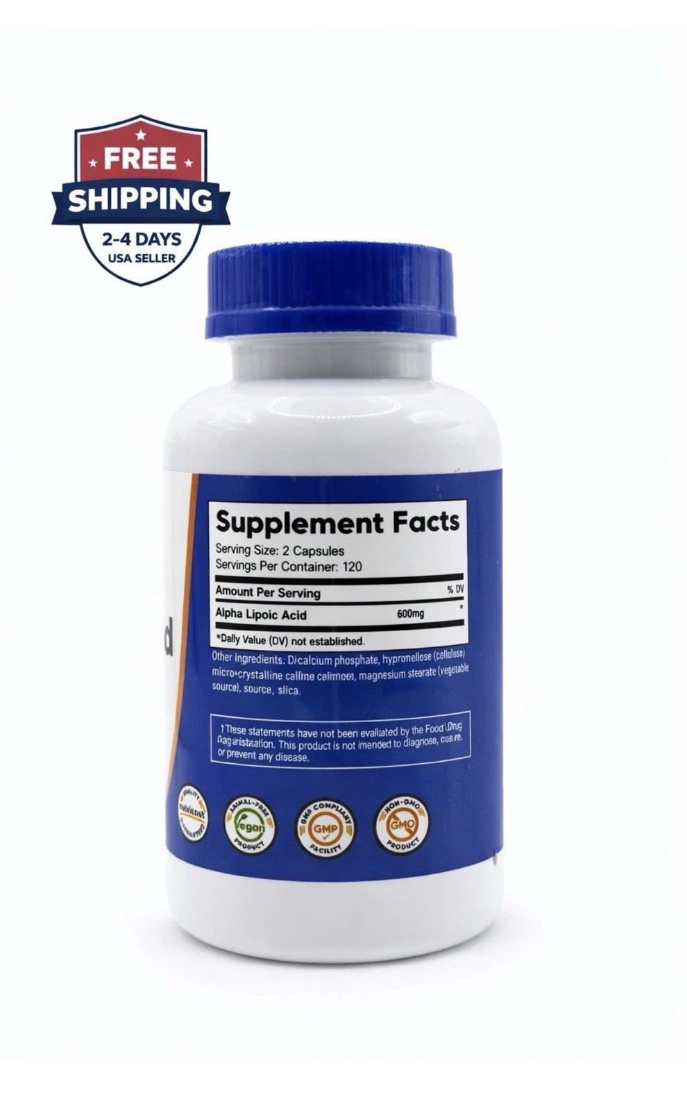 2 Pack Alpha Lipoic Acid 600mg 240 Capsules Energy Antioxidant Fast USA