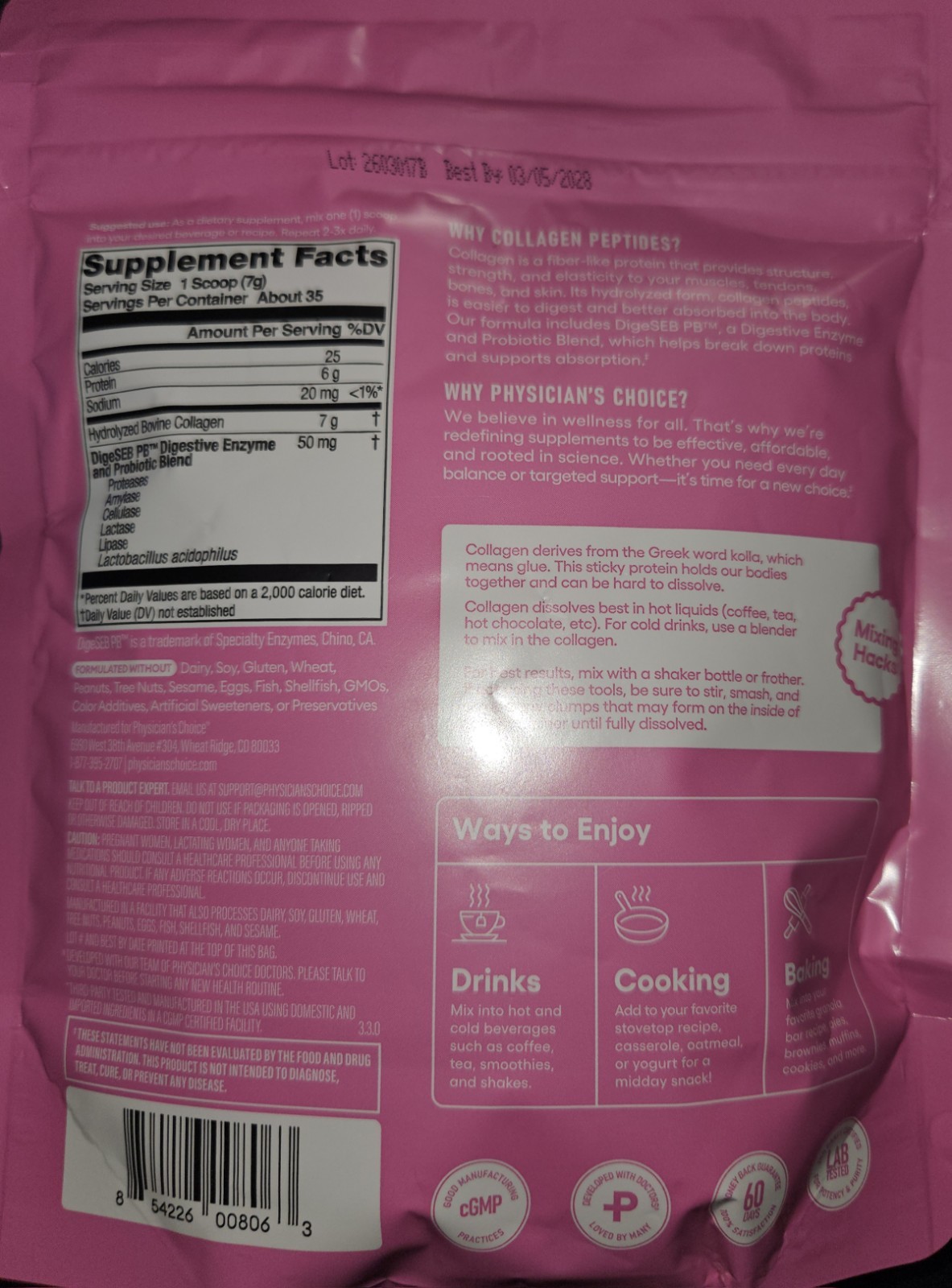 Physician’s Choice Gut Glow Up Collagen Peptides & Colostrum Gold Powder Combo