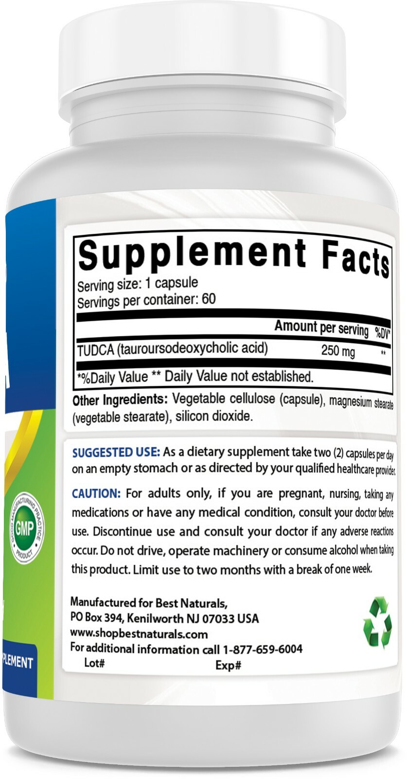 Best Naturals TUDCA 250mg (Tauroursodeoxycholic Acid) – 60 Veg Capsules