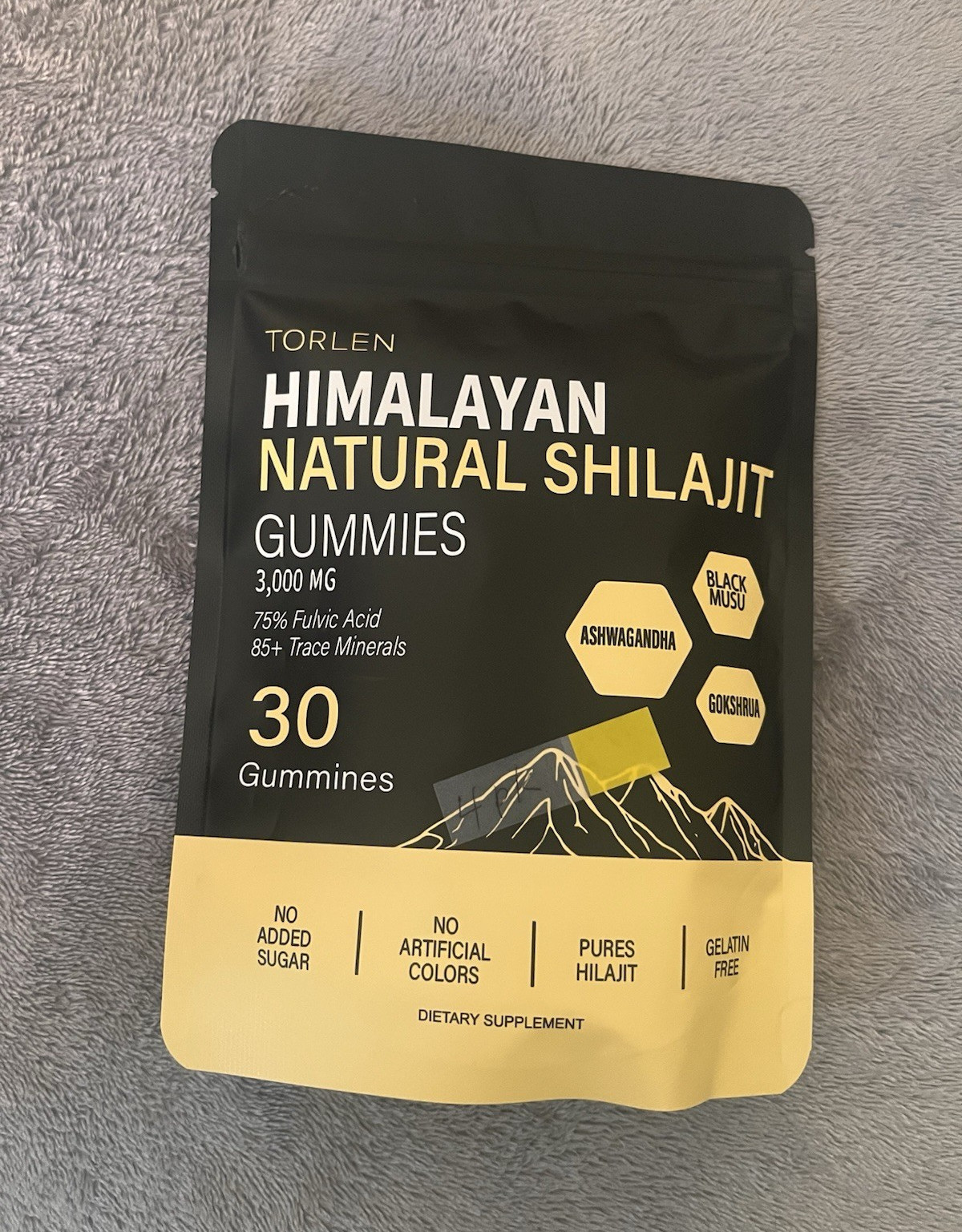 Torlen Himalayan Shilajit Gummies 3000mg 30ct Tamarind No Sugar Gelatin Free