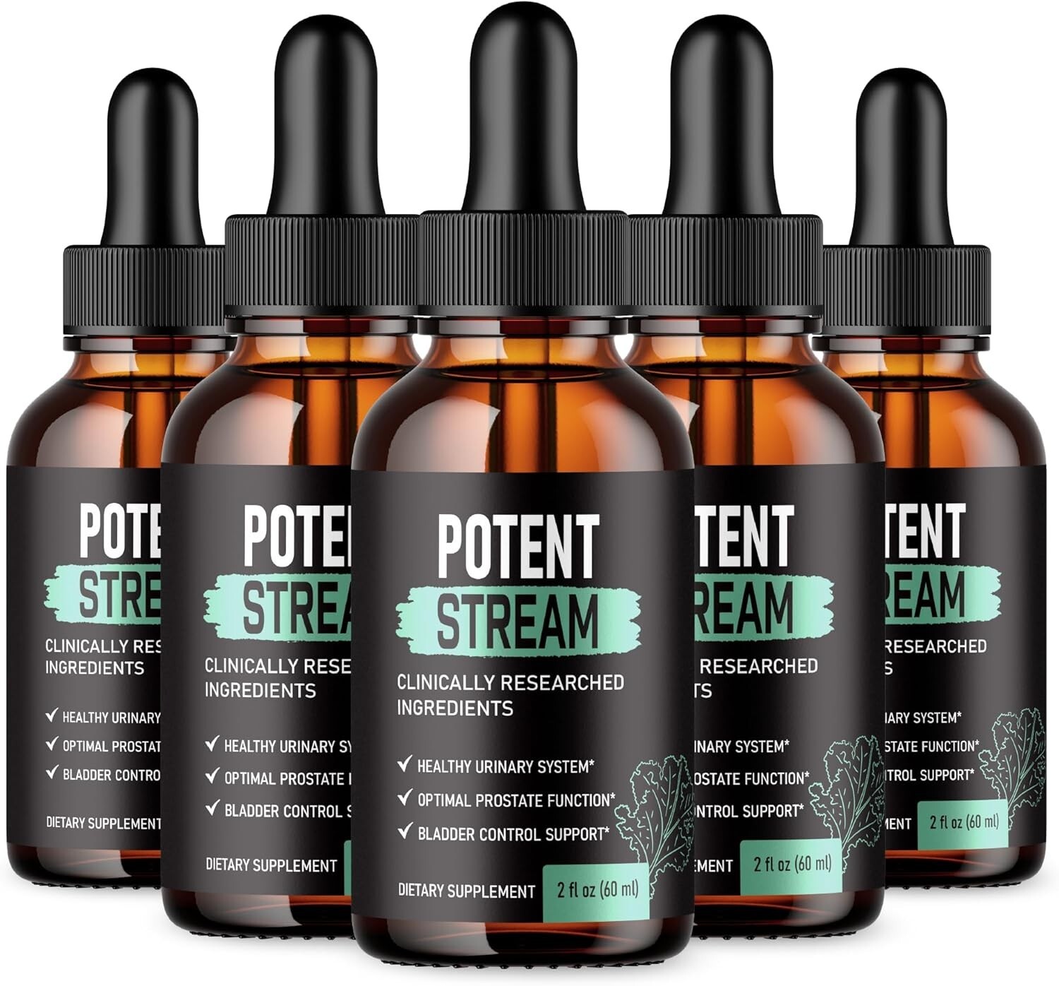Potent Stream Drops Clinically Researched Ingredients Supplement Serum (5-Pack)