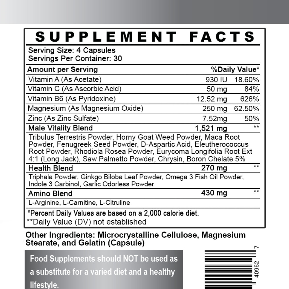 Angry Supplements Monster Test Booster Capsulas 120ct + Monster PM