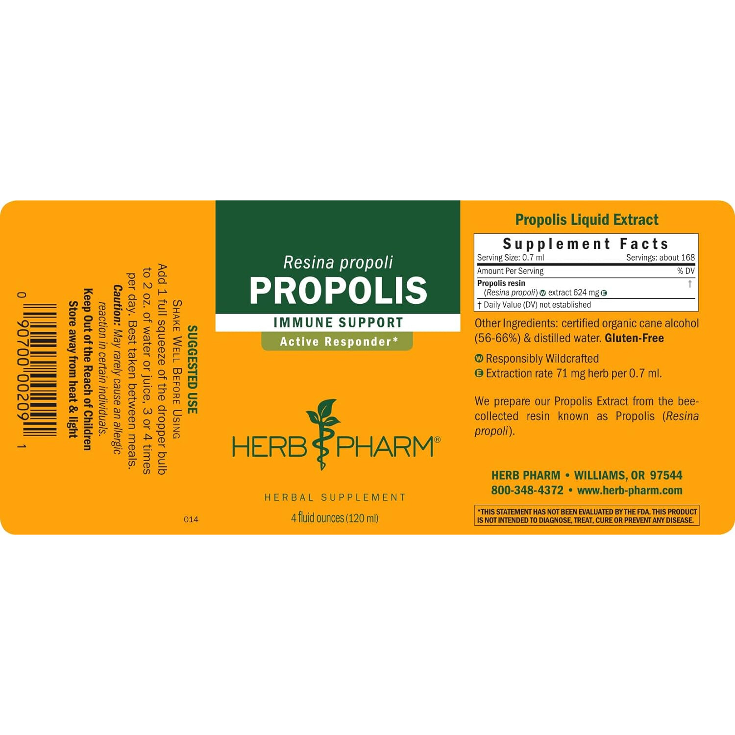 Herb Pharm Propolis Immune Support, Active Responder, 4 Fluid Ounces