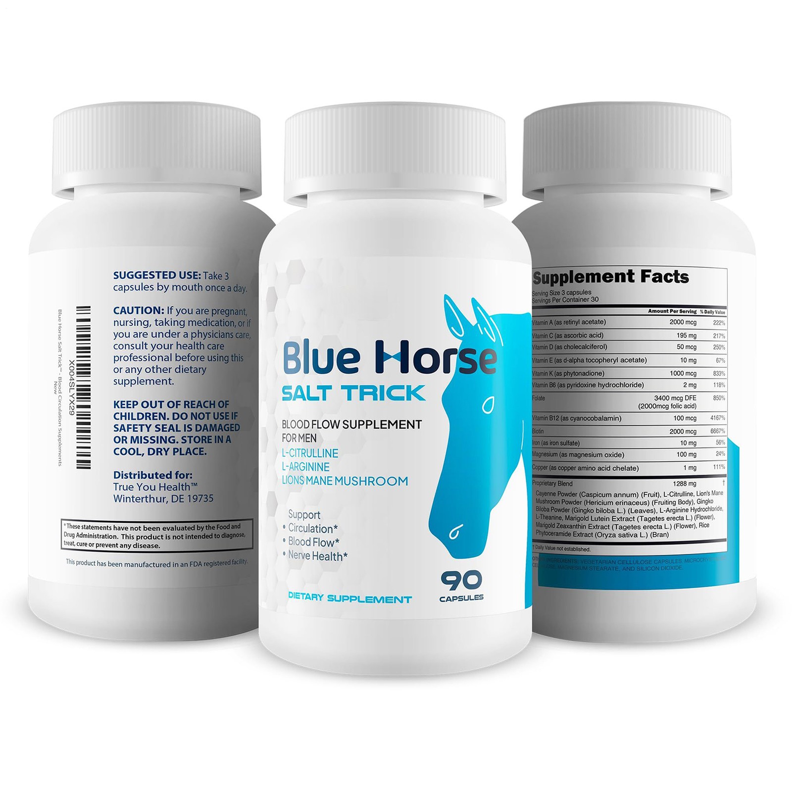1pc Blue Horse Salt Trick Our Best Blood Flow Supplement for Men New