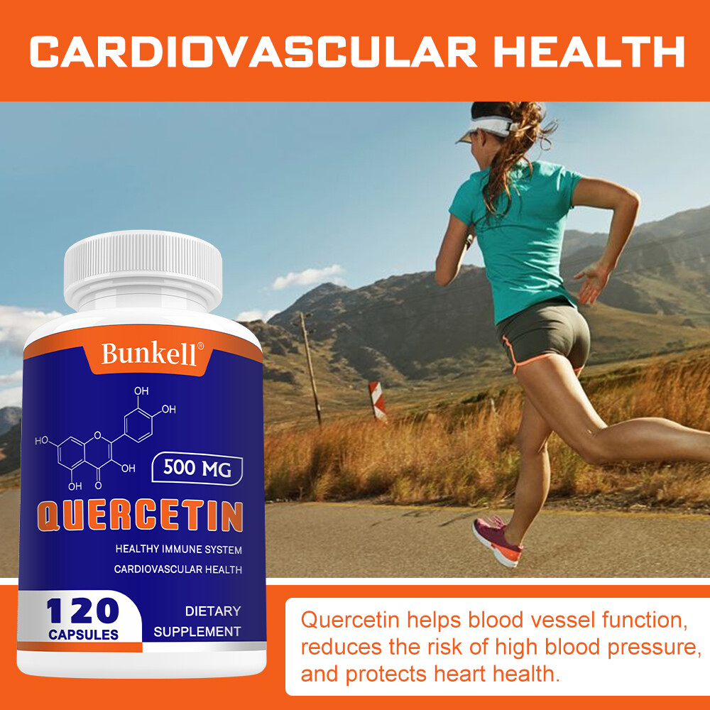Quercetin 500 mg – Supports Cardiovascular Health, Non-GMO, Gluten Free, Vegan