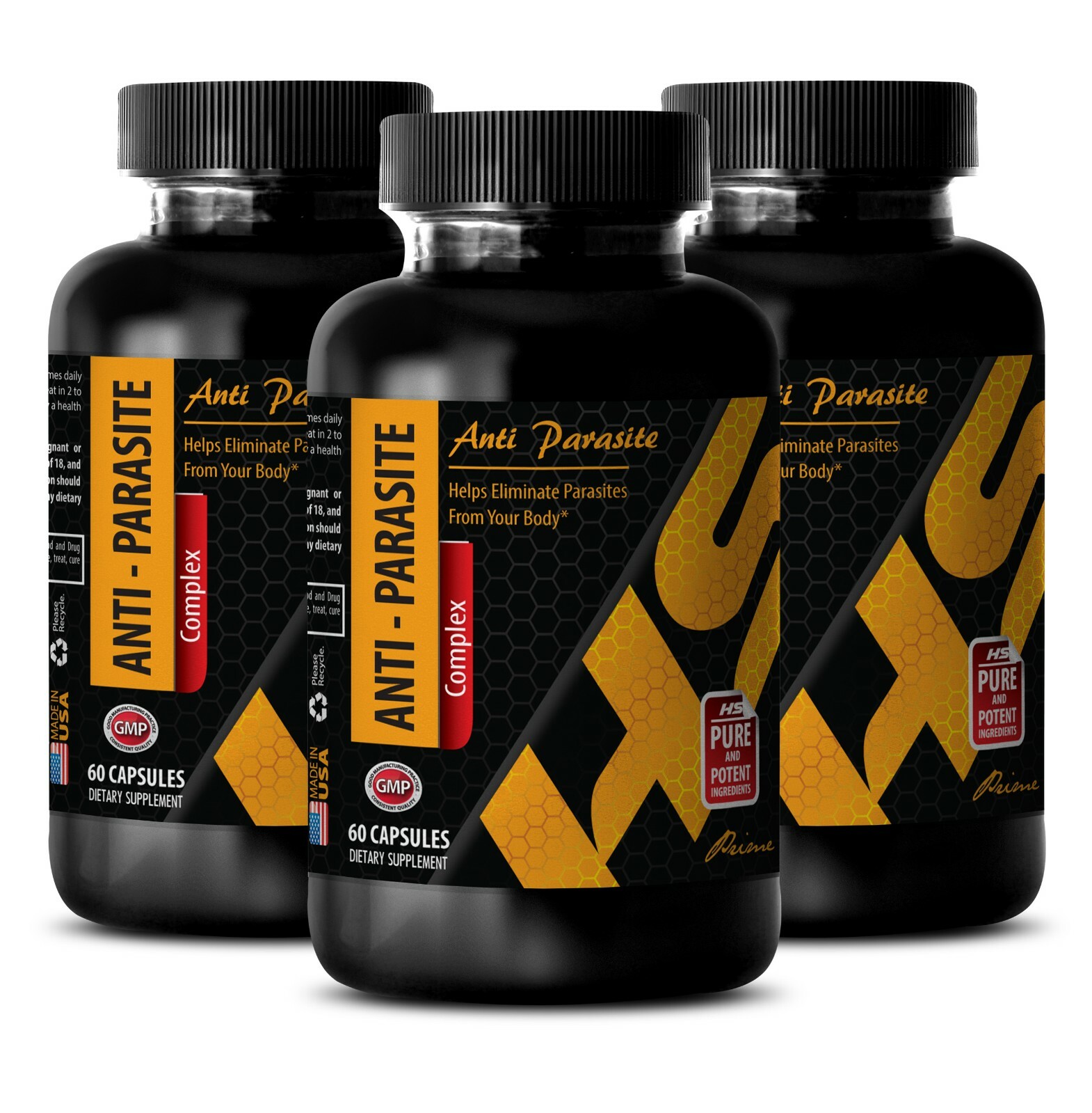 detox body cleanse – ANTI-PARASITE COMPLEX – metabolism 3 Bottle 180 Capsules