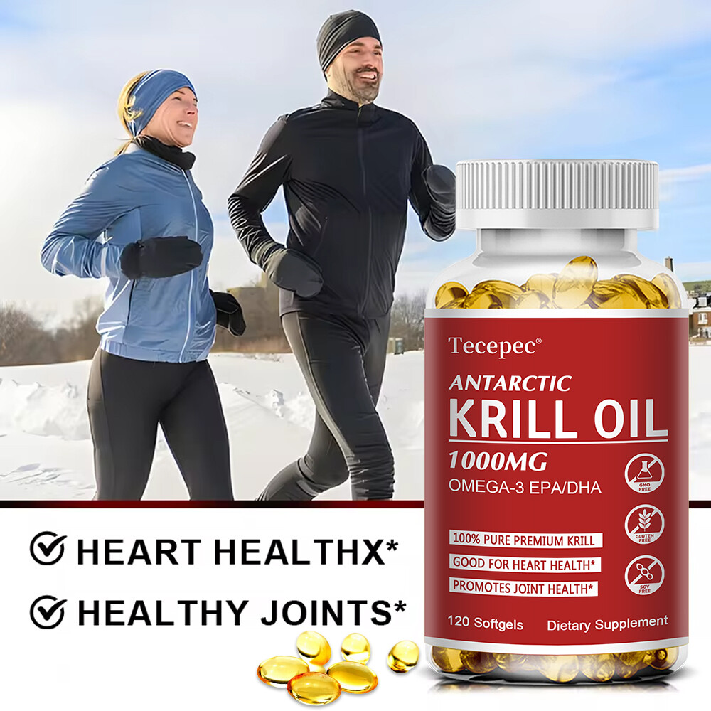 Antarctic Krill Oil 1000mg with Omega-3s EPA, DHA & Astaxanthin Premium Softgels