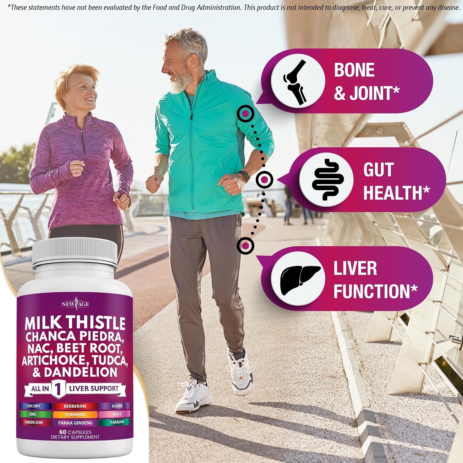 NEW AGE Milk Thistle Liver Support Supplement – 60 Capsules