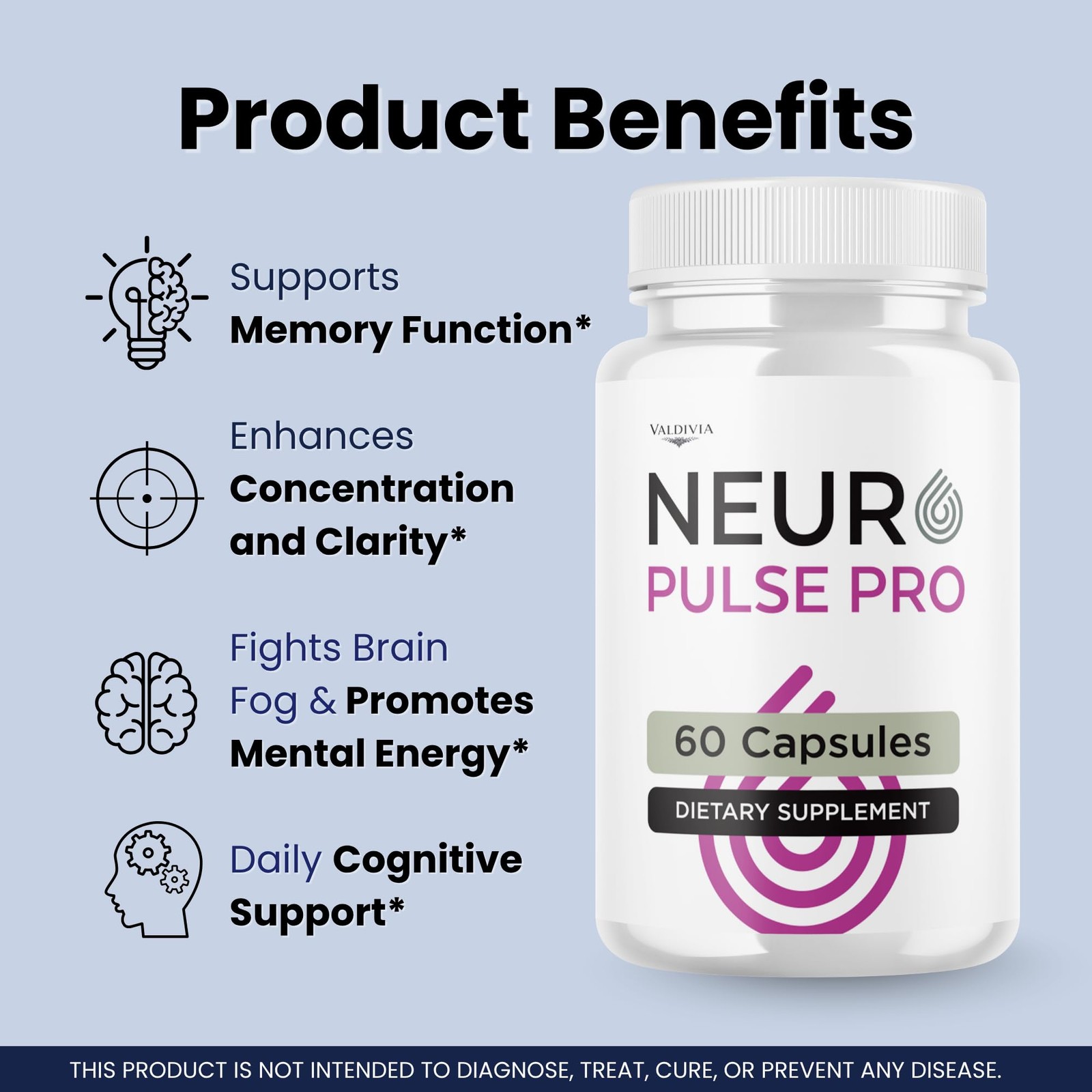 Valdivia NeuroPulse Pro 300 Capsules 5 Pack Daily Wellness Supplement Made