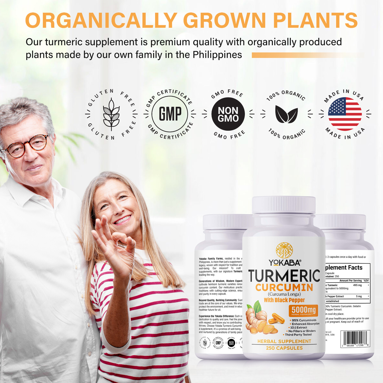 500 Capsules Turmeric Curcumin 5000mg Herbal Extract with BioPerine by YOKABA